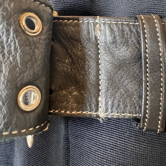 HARLEY DAVIDSON Knit & Leather Faux Chaps Riding Legging Pants Punk Gothic Biker - Picture 8 of 8